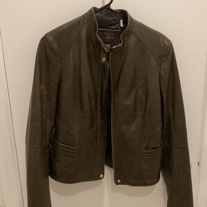 Cole Haan chocolate brown bomber style jacket - size medium